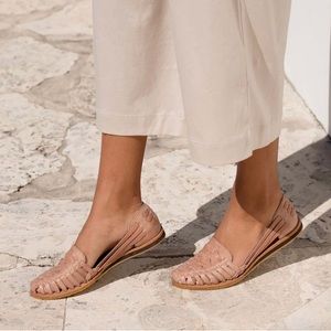 Nisolo Huarache Leather Sandal - Sz 10 Desert Rose